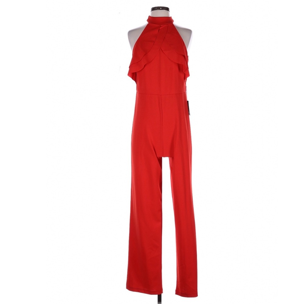 Marina Red Jumpsuit Ruffle Halter Neck Small Evening Wedding Guest Cocktail